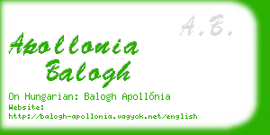 apollonia balogh business card